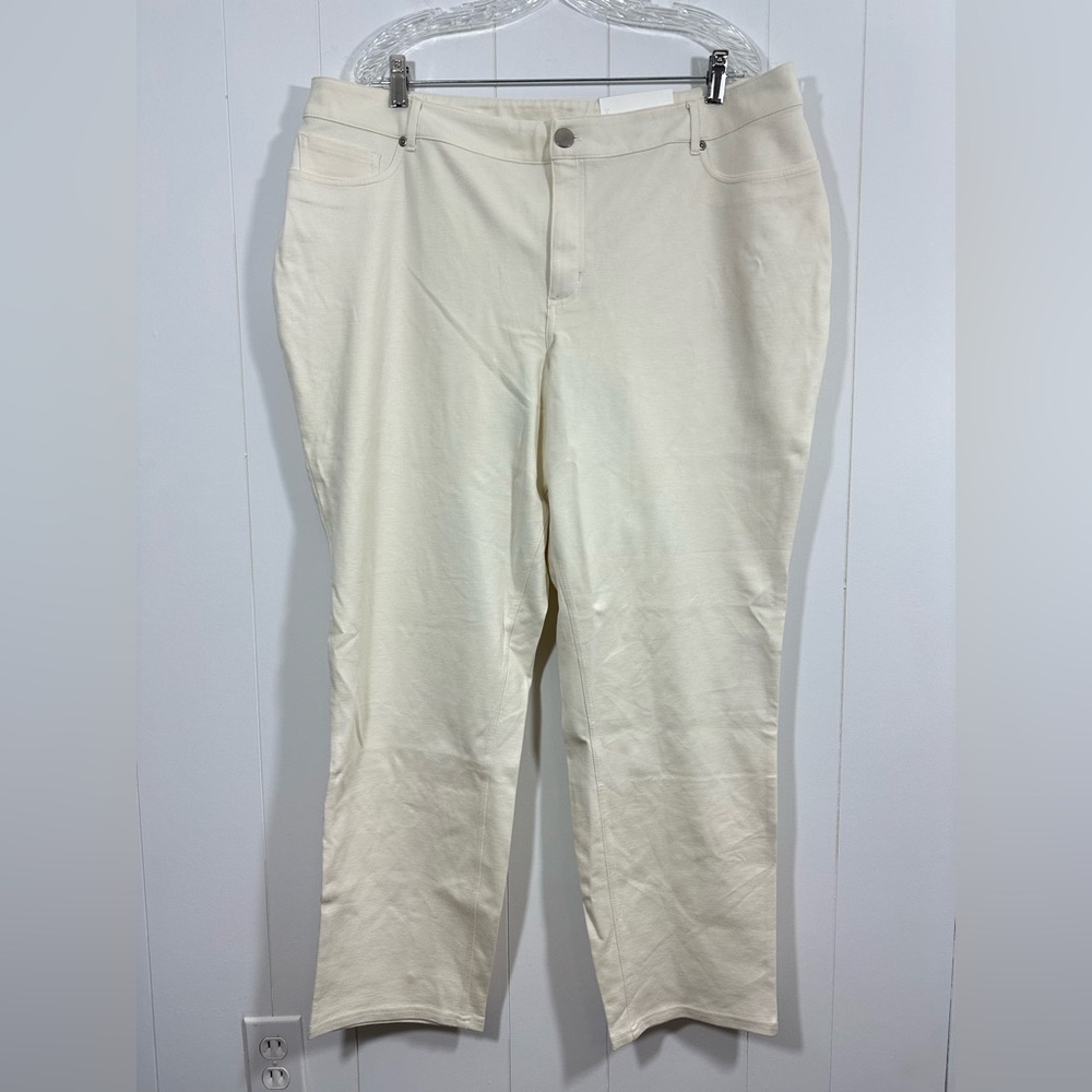 NWT Est 1946 Plus Sz 22W Off White Sportswear Pants sits below natural waist
